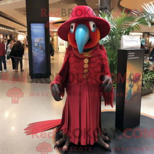 Maroon Macaw mascot costume...
