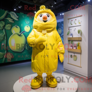 Gul æble maskot kostume...