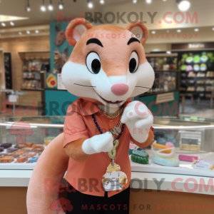 Peach Weasel mascot costume...