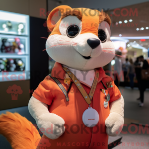 Peach Weasel mascot costume...