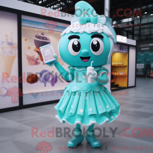 Teal Ice Cream mascot...