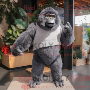 Gray Gorilla mascot costume...