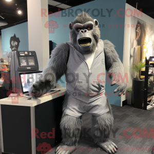 Gray Gorilla mascot costume...
