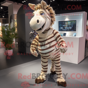 Postava maskota Tan Zebra...