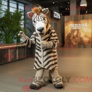 Tan Zebra mascot costume...