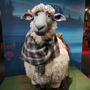 Grå Suffolk Sheep maskot...