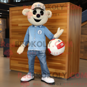 Cream Handball Ball mascot...