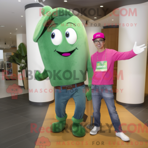 Magenta Green Bean mascot...