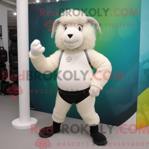 Hvid Suffolk Sheep maskot...
