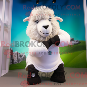 Hvid Suffolk Sheep maskot...