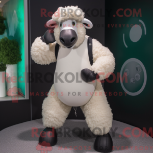 Hvid Suffolk Sheep maskot...