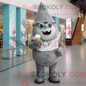 Grå Ice Cream Cone maskot...