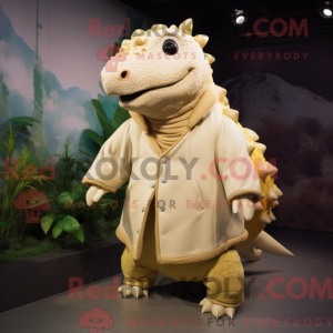 Cream Ankylosaurus mascot...