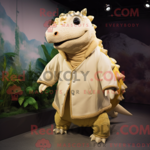 Creme Ankylosaurus maskot...