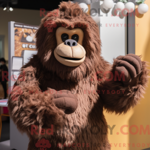 Brun Gorilla maskot kostume...