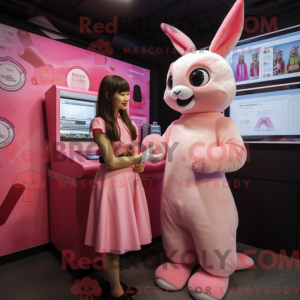 Pink Wild Rabbit mascot...