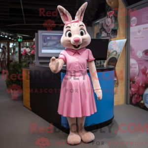 Pink Wild Rabbit mascot...