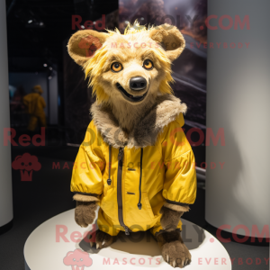 Guld hyæne maskot kostume...