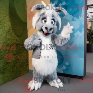Grå angora geit maskot...