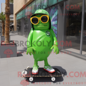 Limegrøn skateboard maskot...