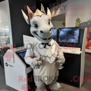 Sølv Triceratops máscara de...