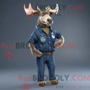 Navy Elk mascottekostuum...