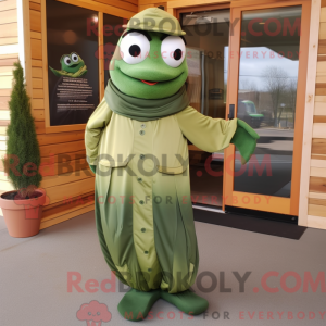 Oliven laks maskot drakt...