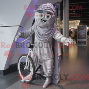 Sølv Unicyclist maskot...