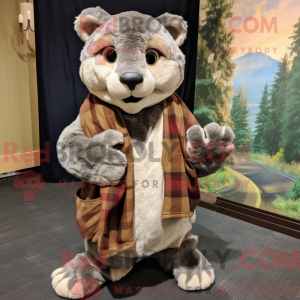 Grå Mountain Lion maskot...