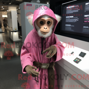 Pink Capuchin Monkey maskot...