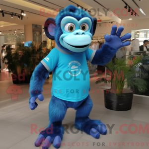 Blå chimpanse maskot...