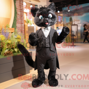 Sort kat maskot kostume...