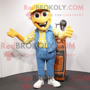 Gul golfbag maskotkostyme...