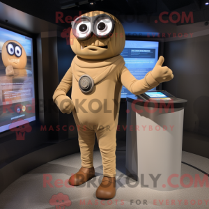 Tan Cyclops mascottekostuum...