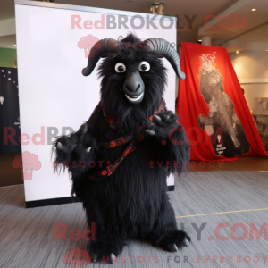 Sort Angora Goat maskot...