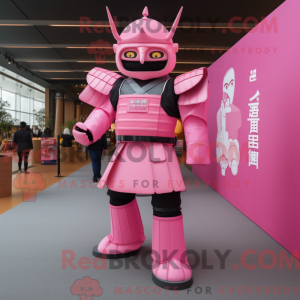 Pink Samurai mascot costume...