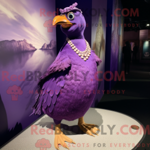 Purple Quail mascot costume...