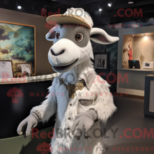 Silver Goat mascot costume...