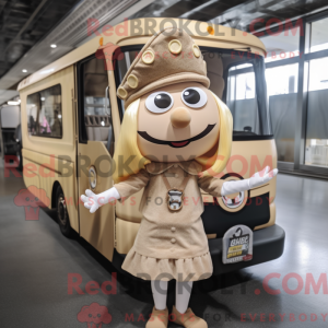 Beige Queen mascot costume...
