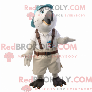 Hvid Kiwi maskot kostume...