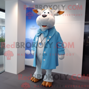 Sky Blue Jersey Cow maskot...