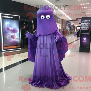 Purple Ghost mascot costume...