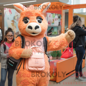 Peach Lama maskot kostume...