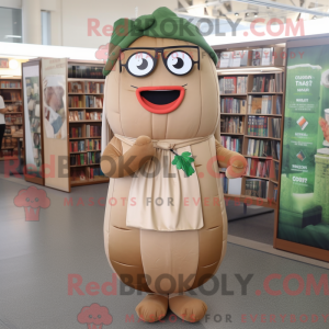 Tan Zucchini mascot costume...