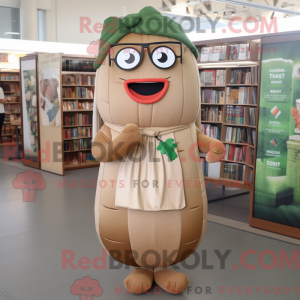 Tan Zucchini maskot kostume...