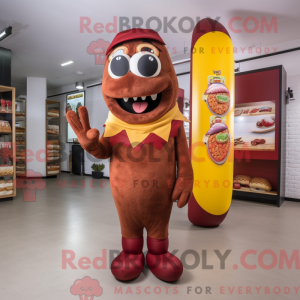 Maroon Hot Dog mascot...