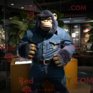 Navy Gorilla maskot kostume...