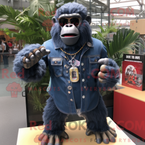 Navy Gorilla maskot kostume...