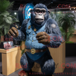 Navy Gorilla maskot kostume...