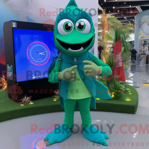 Green Barracuda mascot...